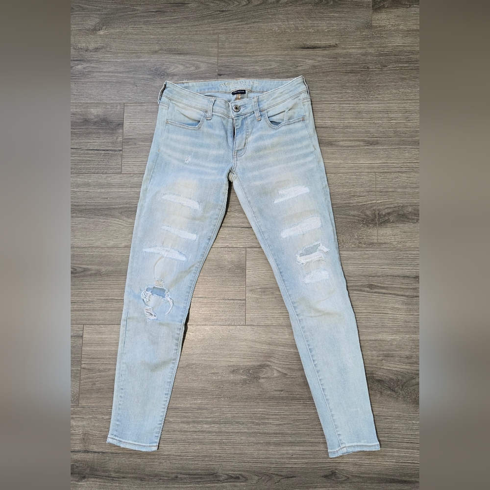 Amercian Eagle Light Blue Distressed Jeans